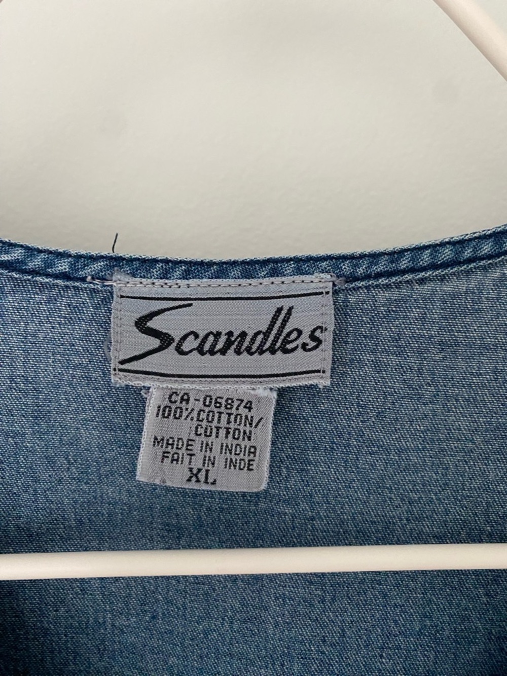Embroidered Denim Button-Front Top - Picture 4 of 4